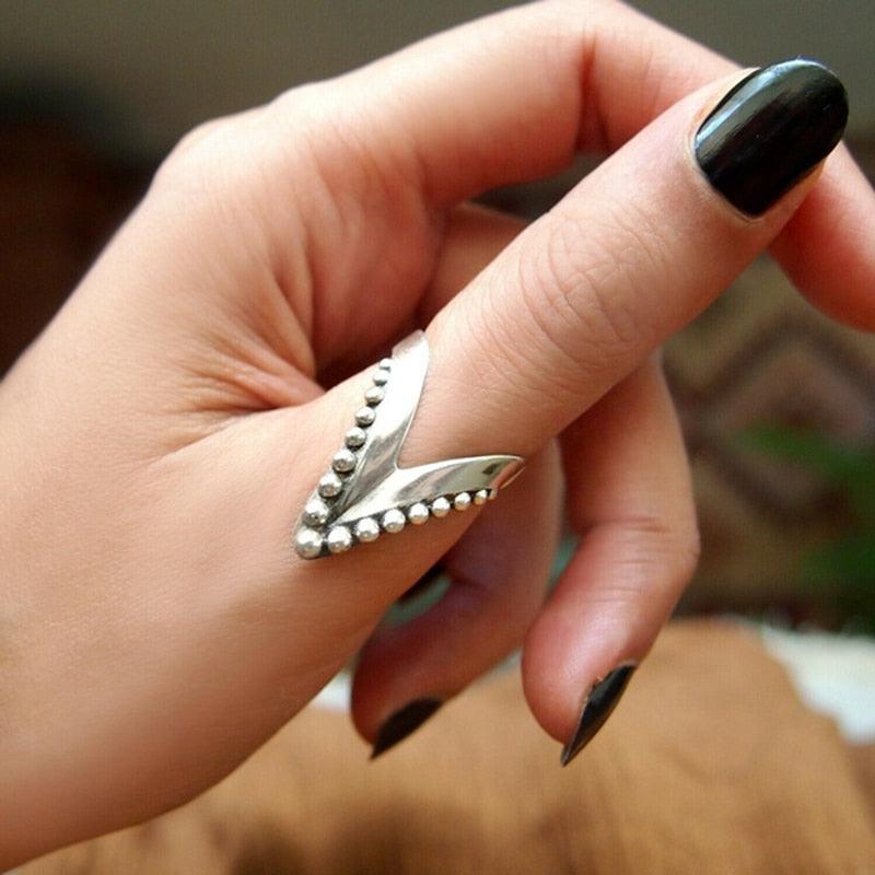 Vintage Bohemian Chevron Thumb Ring Rings - The Burner Shop