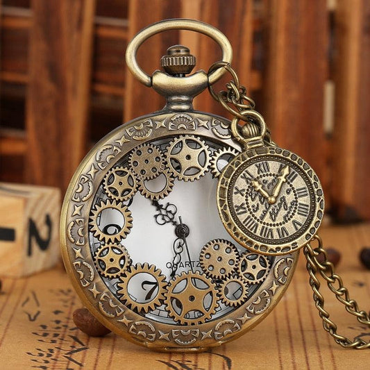 Vintage Hollow Gear Quartz Pocket Watch Watch - The Burner Shop