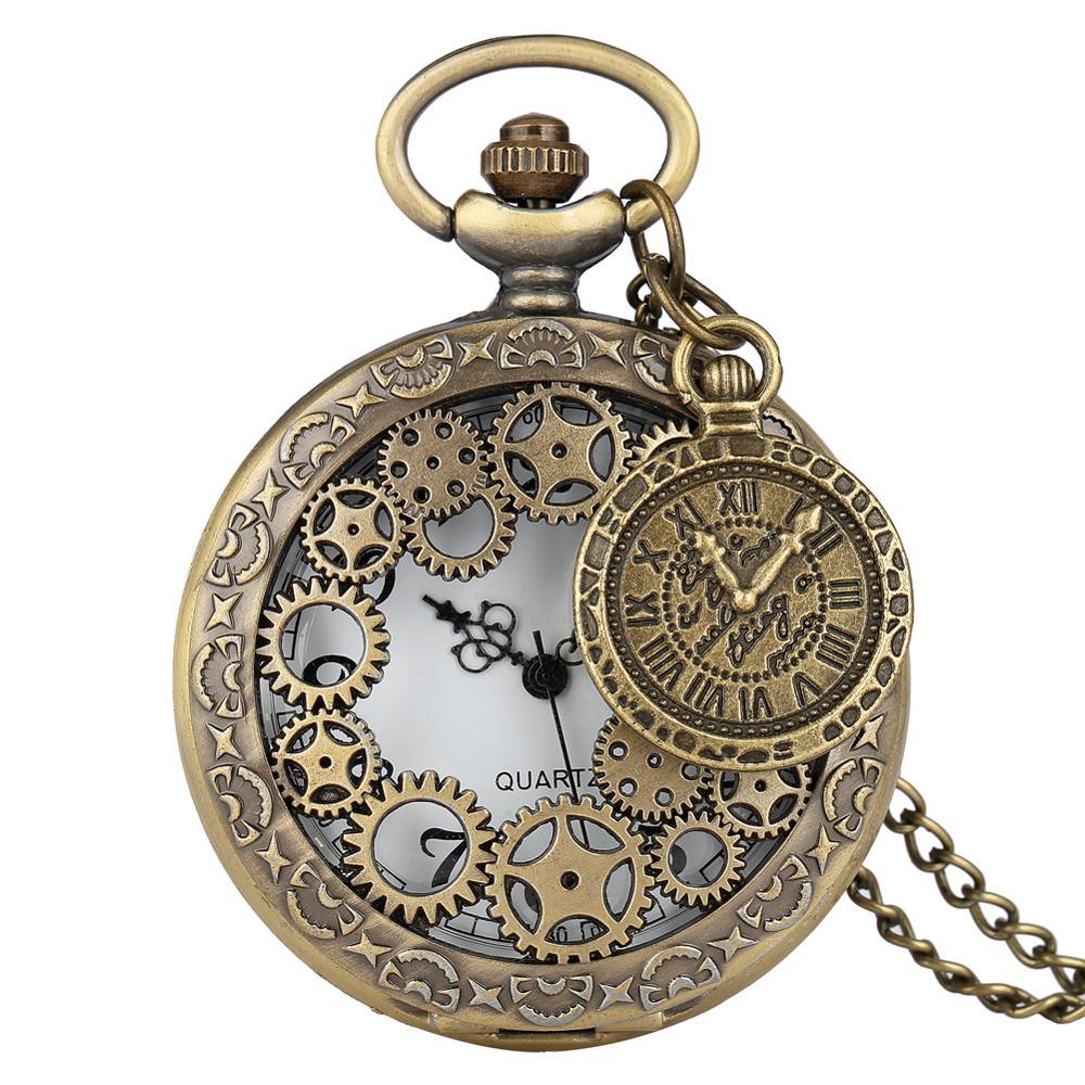Vintage Hollow Gear Quartz Pocket Watch Watch - The Burner Shop