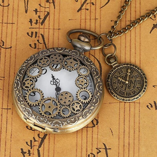 Vintage Hollow Gear Quartz Pocket Watch Watch - The Burner Shop