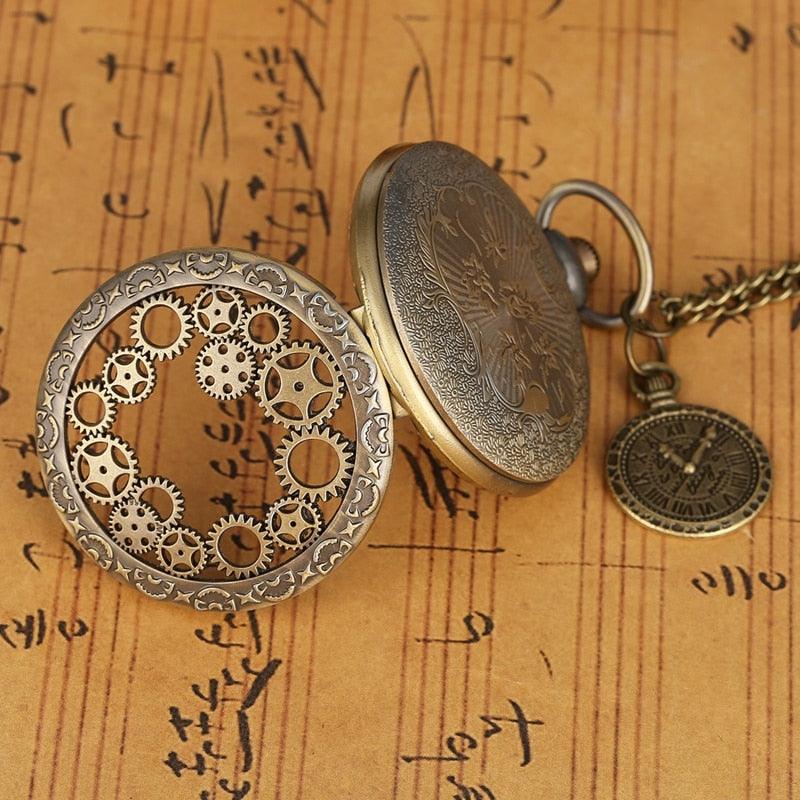 Vintage Hollow Gear Quartz Pocket Watch Watch - The Burner Shop