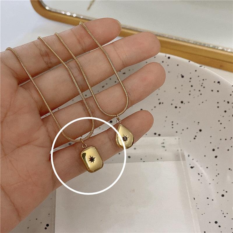 Vintage Water Drop Pendant Necklace Necklaces - The Burner Shop