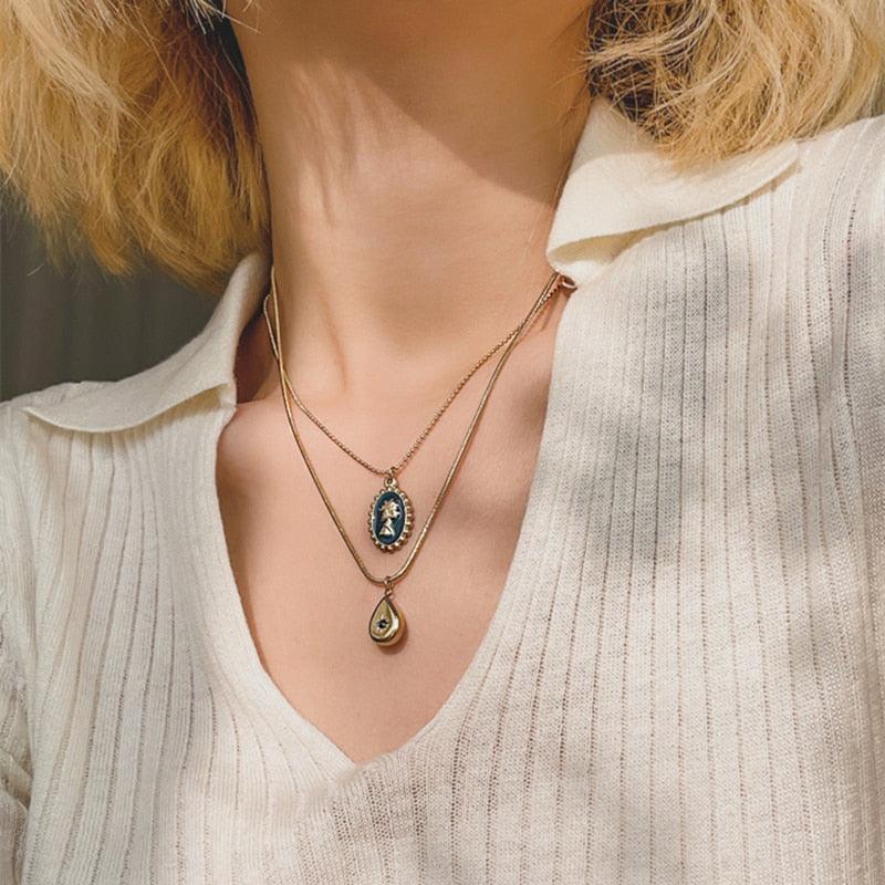 Vintage Water Drop Pendant Necklace Necklaces - The Burner Shop