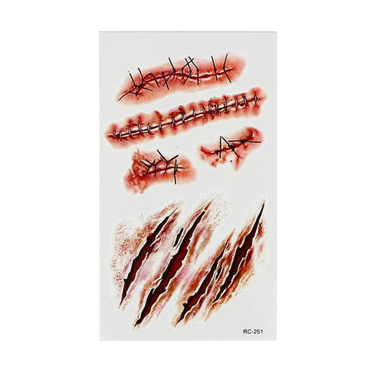 Werewolf & Suture Scars Body Tattoo Stickers Tattoos - The Burner Shop