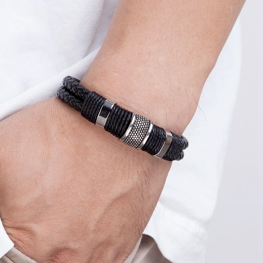 Woven Leather Rope Bracelet Bracelets - The Burner Shop