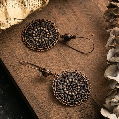 Ethnic Round Drop Earrings