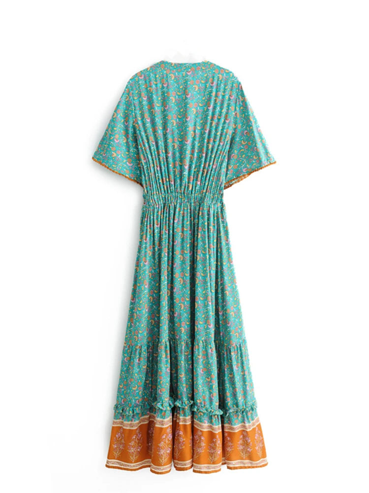 Boho Floral Print Maxi Dress – The Burner Shop
