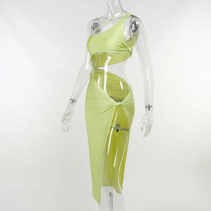 Hollow Out Bodycon Split Dress