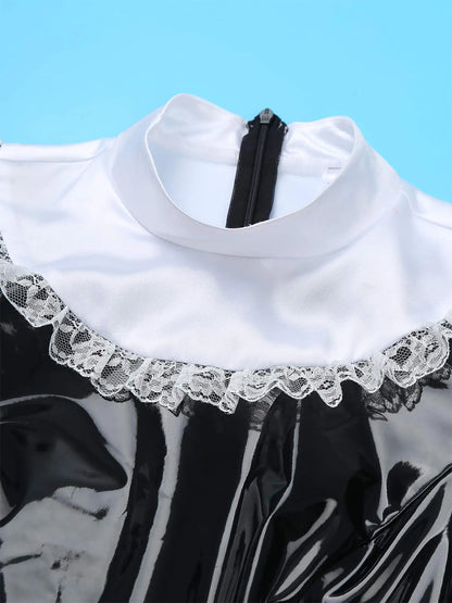 Sexy Leather Maid Dress