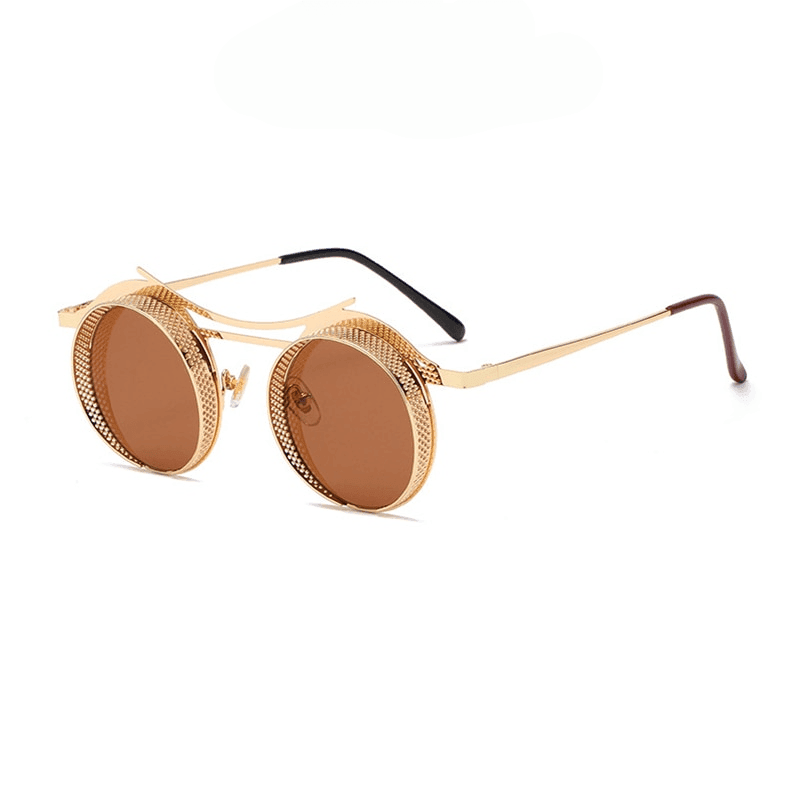 Archimedes Steampunk Round Sunglasses Sunglasses - The Burner Shop