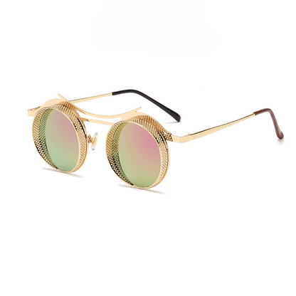 Archimedes Steampunk Round Sunglasses Sunglasses - The Burner Shop