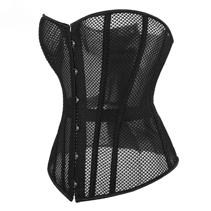 Black Gothic Mesh Corset Top Corsets - The Burner Shop