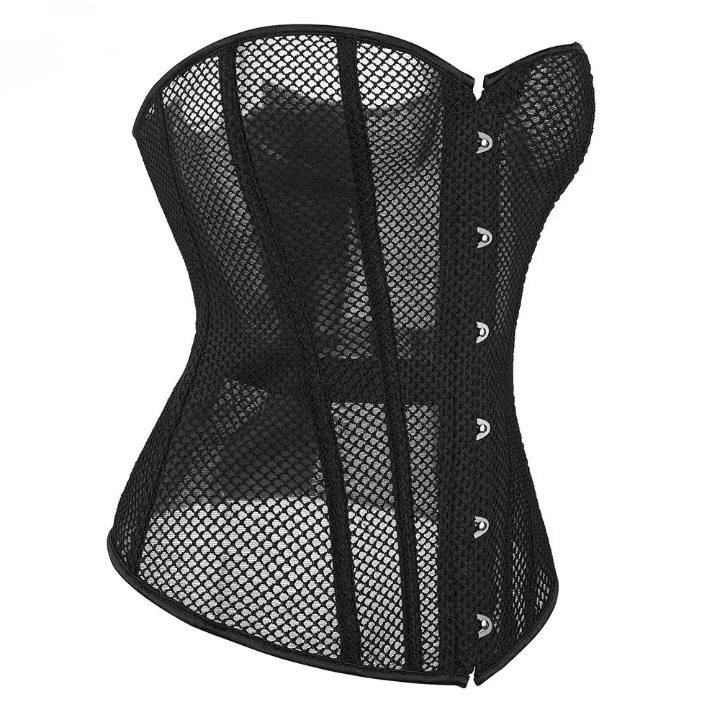 Black Gothic Mesh Corset Top Corsets - The Burner Shop