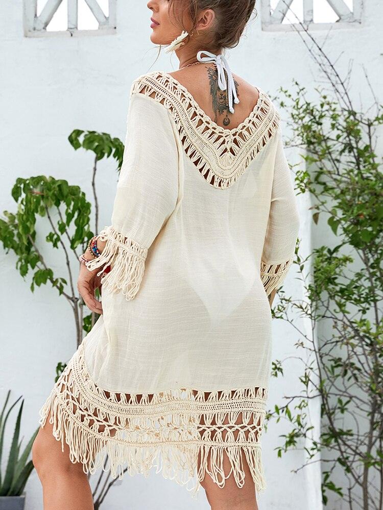Bohemian Dress Cover Up with Tassels Dresses - The Burner Shop