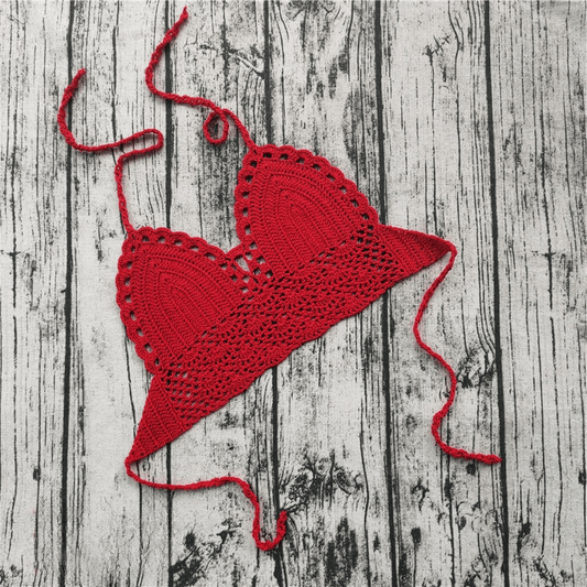 Boho Chic Crochet Lace Knit Cami Tops - The Burner Shop