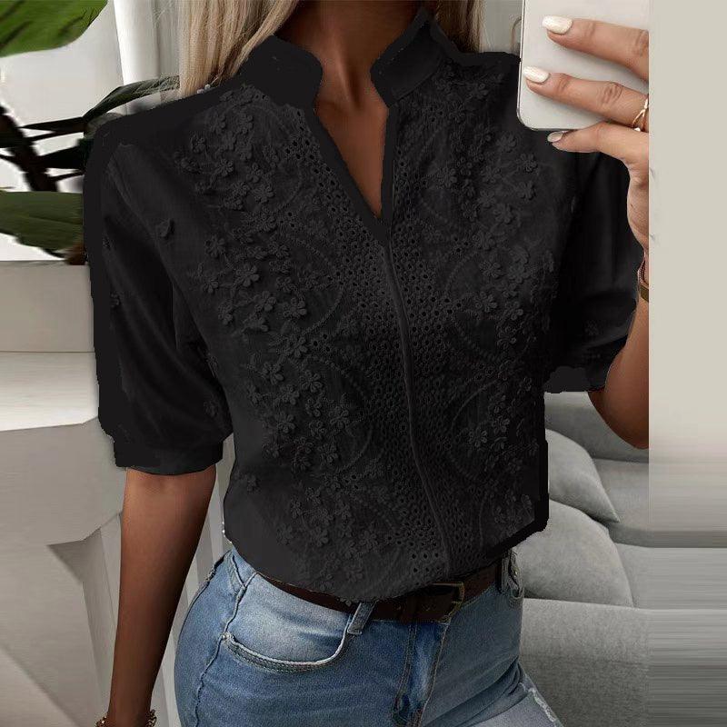 Boho Chic Hollow-out Blouse Tops - The Burner Shop