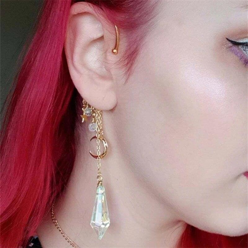 Boho Crystal Charm Ear Cuff Ear Cuff - The Burner Shop