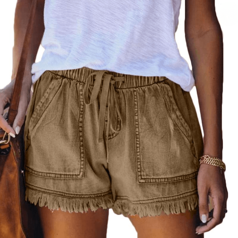Boho High Waisted Denim Short Shorts - The Burner Shop