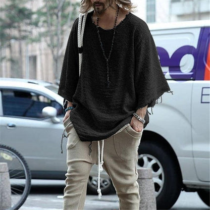 Boho Man Loose Knitted Shirt Shirts - The Burner Shop