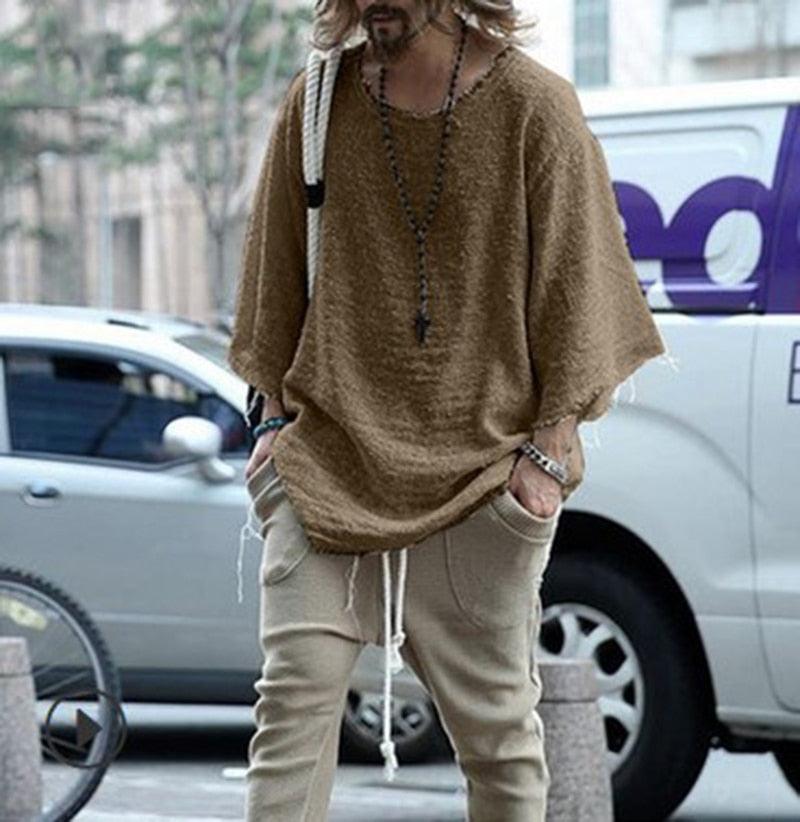 Boho Man Loose Knitted Shirt Shirts - The Burner Shop