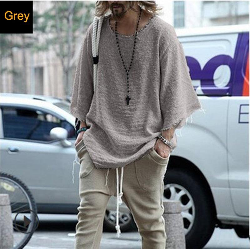 Boho Man Loose Knitted Shirt Shirts - The Burner Shop