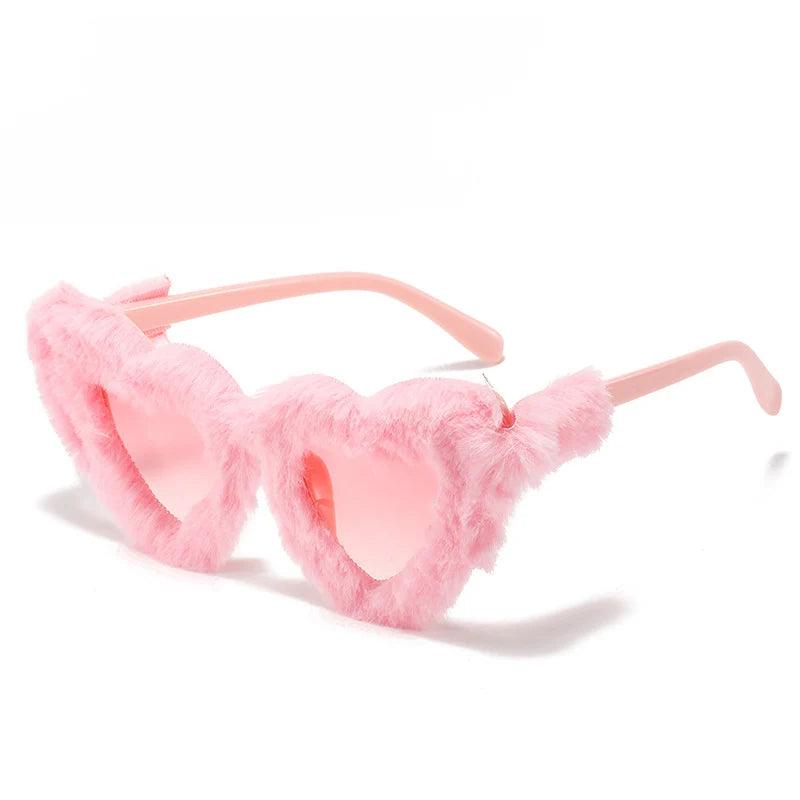 Fluffy Funky Heart Sunglasses Sunglasses - The Burner Shop