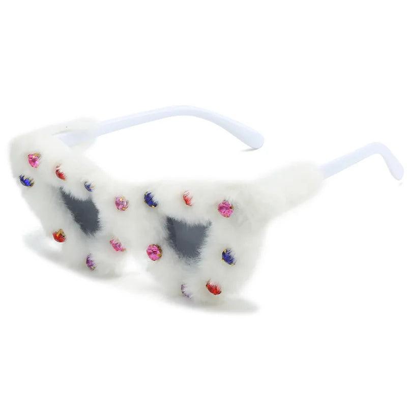 Fluffy Funky Heart Sunglasses Sunglasses - The Burner Shop