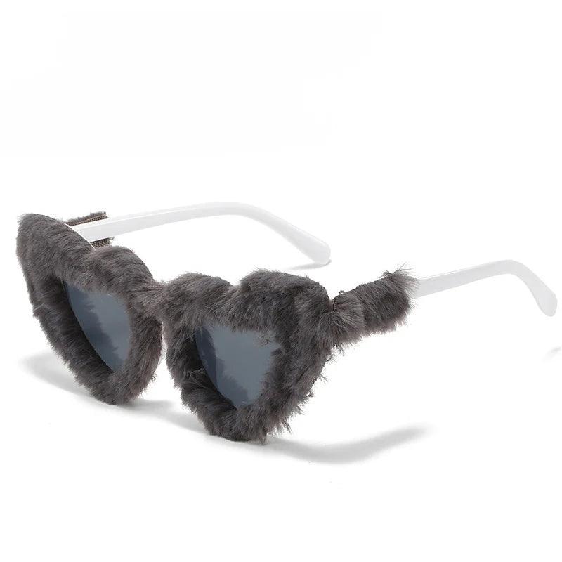 Fluffy Funky Heart Sunglasses Sunglasses - The Burner Shop