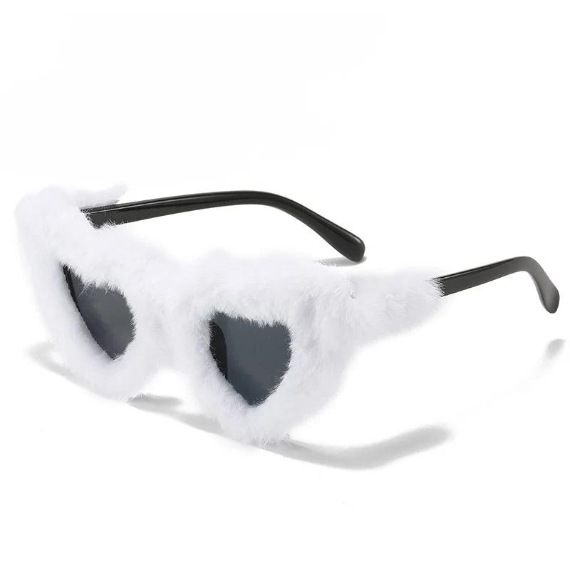 Fluffy Funky Heart Sunglasses Sunglasses - The Burner Shop