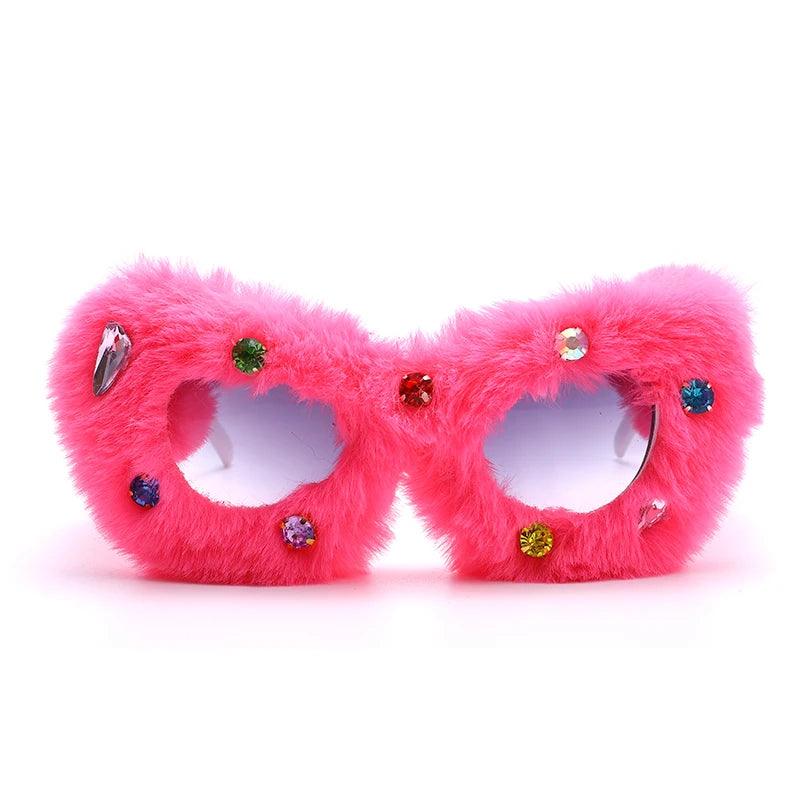 Funky Soft Fur Cat Eye Sunglasses Sunglasses - The Burner Shop