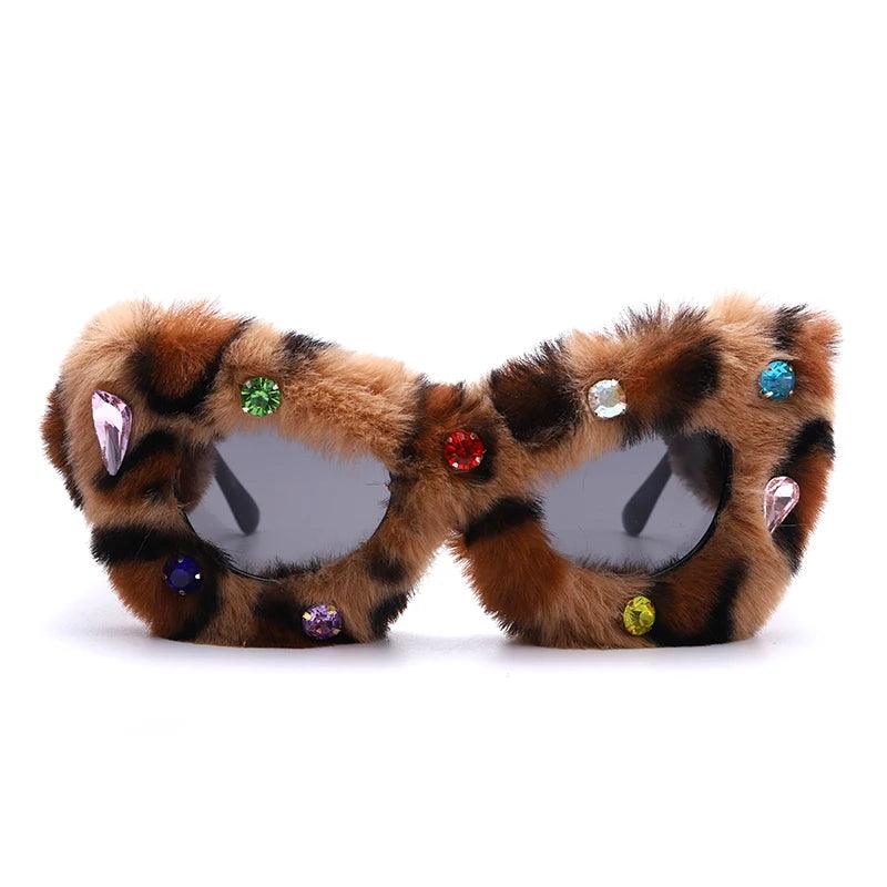 Funky Soft Fur Cat Eye Sunglasses Sunglasses - The Burner Shop