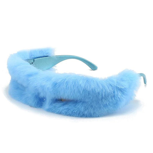 Furry Funky Wrap Around Sunglasses Sunglasses - The Burner Shop