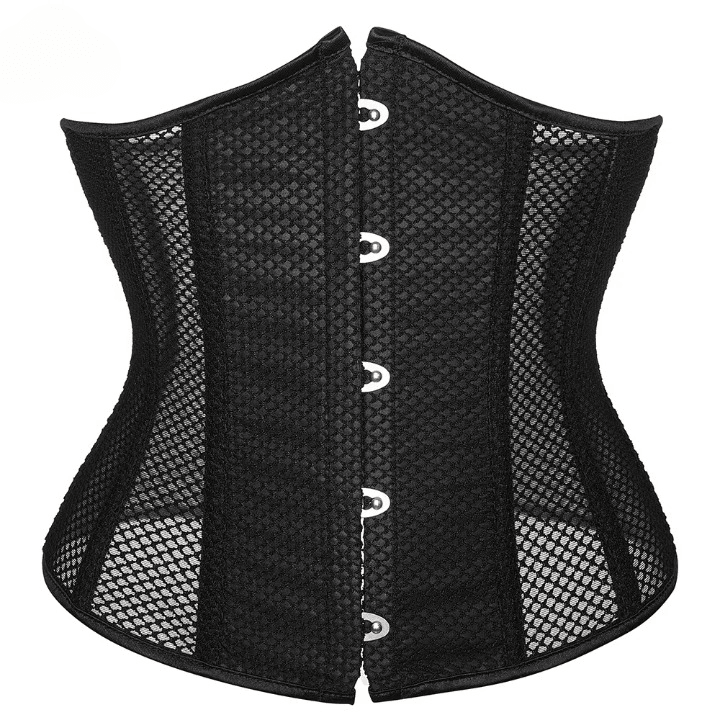 Goth Black Mesh Corset Top Corsets - The Burner Shop