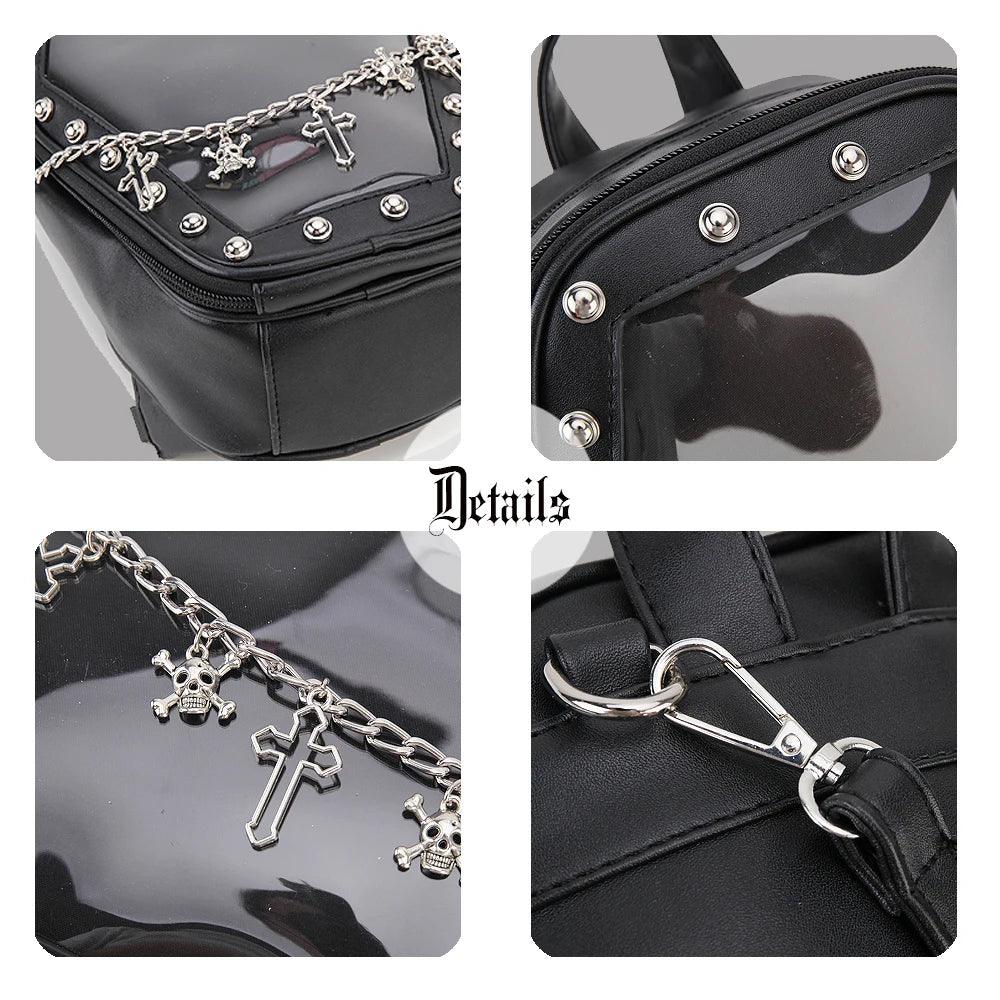 Gothic Casket with Bat Wings Backpack Backpacks - The Burner Shop