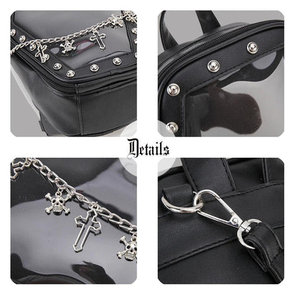 Gothic Casket with Bat Wings Backpack Backpacks - The Burner Shop