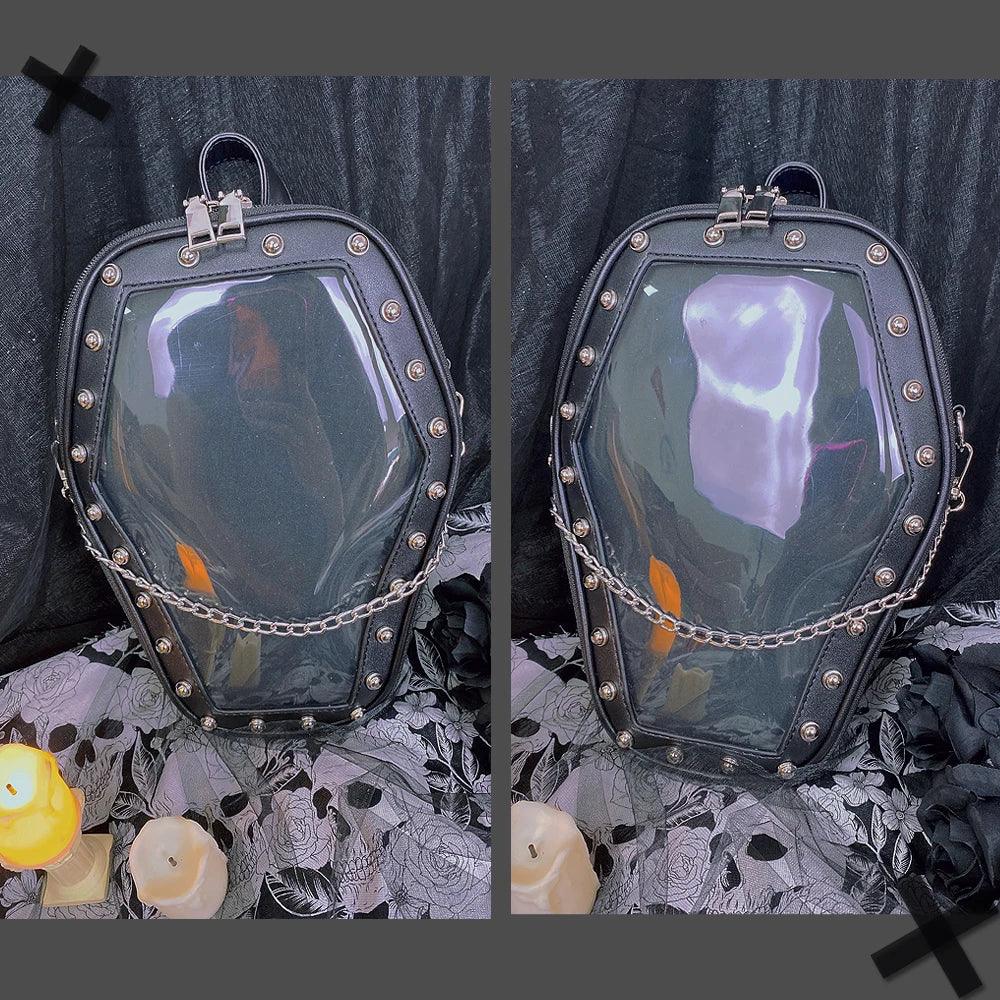 Gothic Casket with Bat Wings Backpack Backpacks - The Burner Shop
