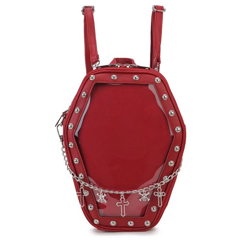 Gothic Casket with Bat Wings Backpack Backpacks - The Burner Shop
