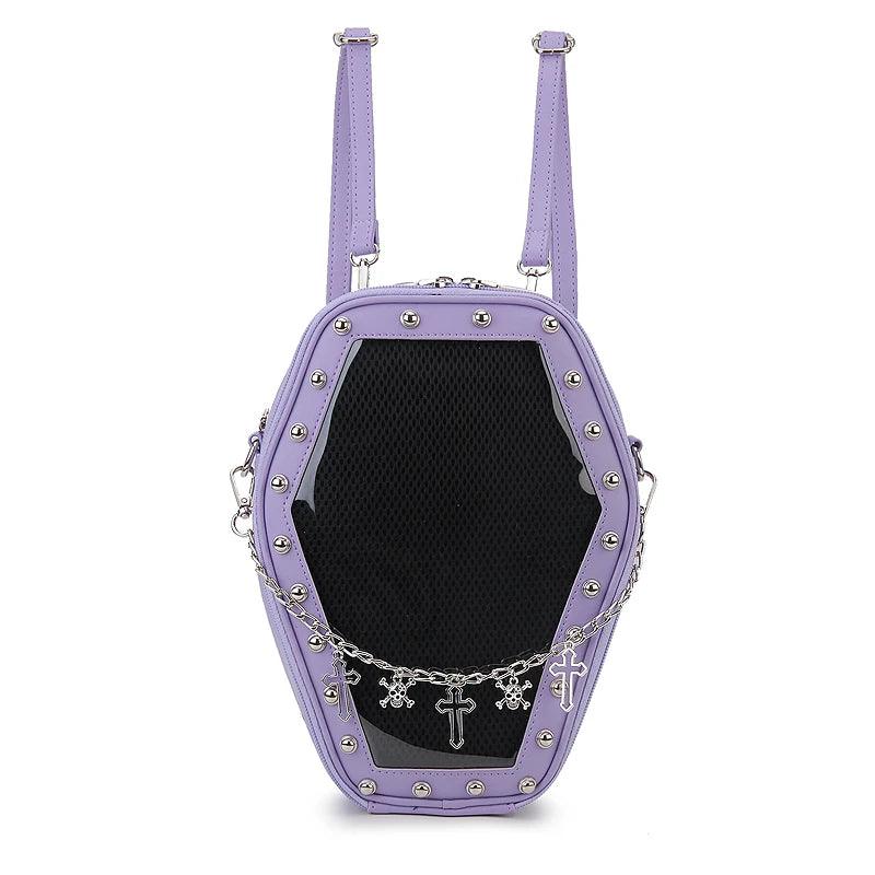 Gothic Casket with Bat Wings Backpack Backpacks - The Burner Shop