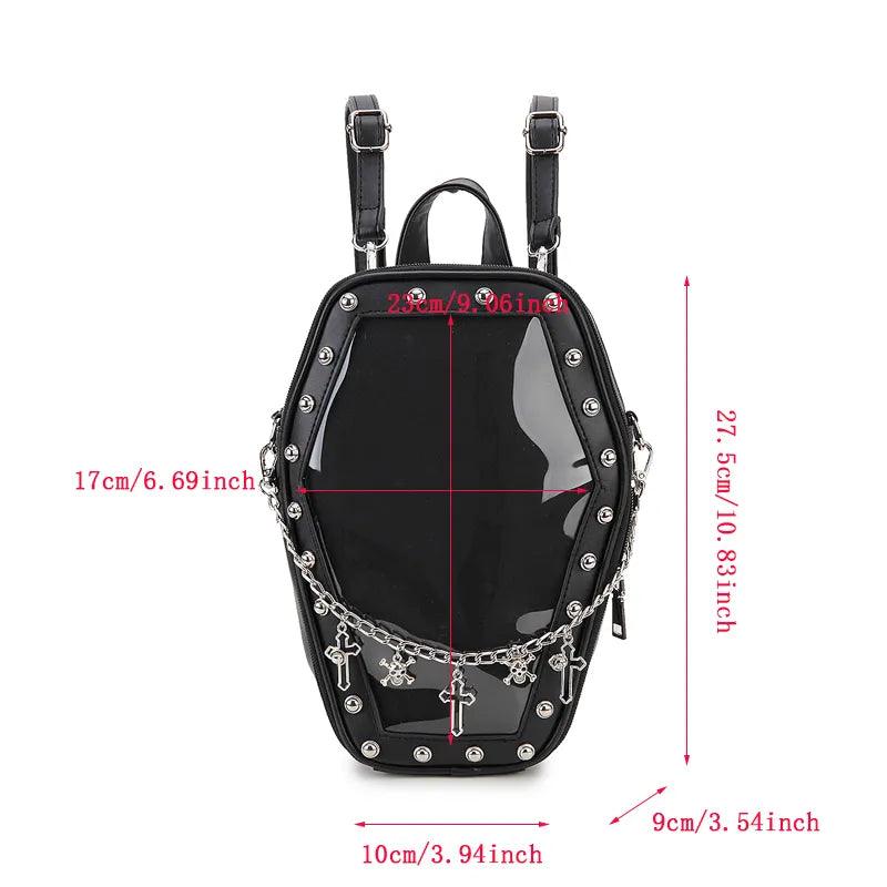 Gothic Casket with Bat Wings Backpack Backpacks - The Burner Shop