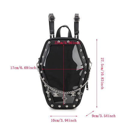 Gothic Casket with Bat Wings Backpack Backpacks - The Burner Shop