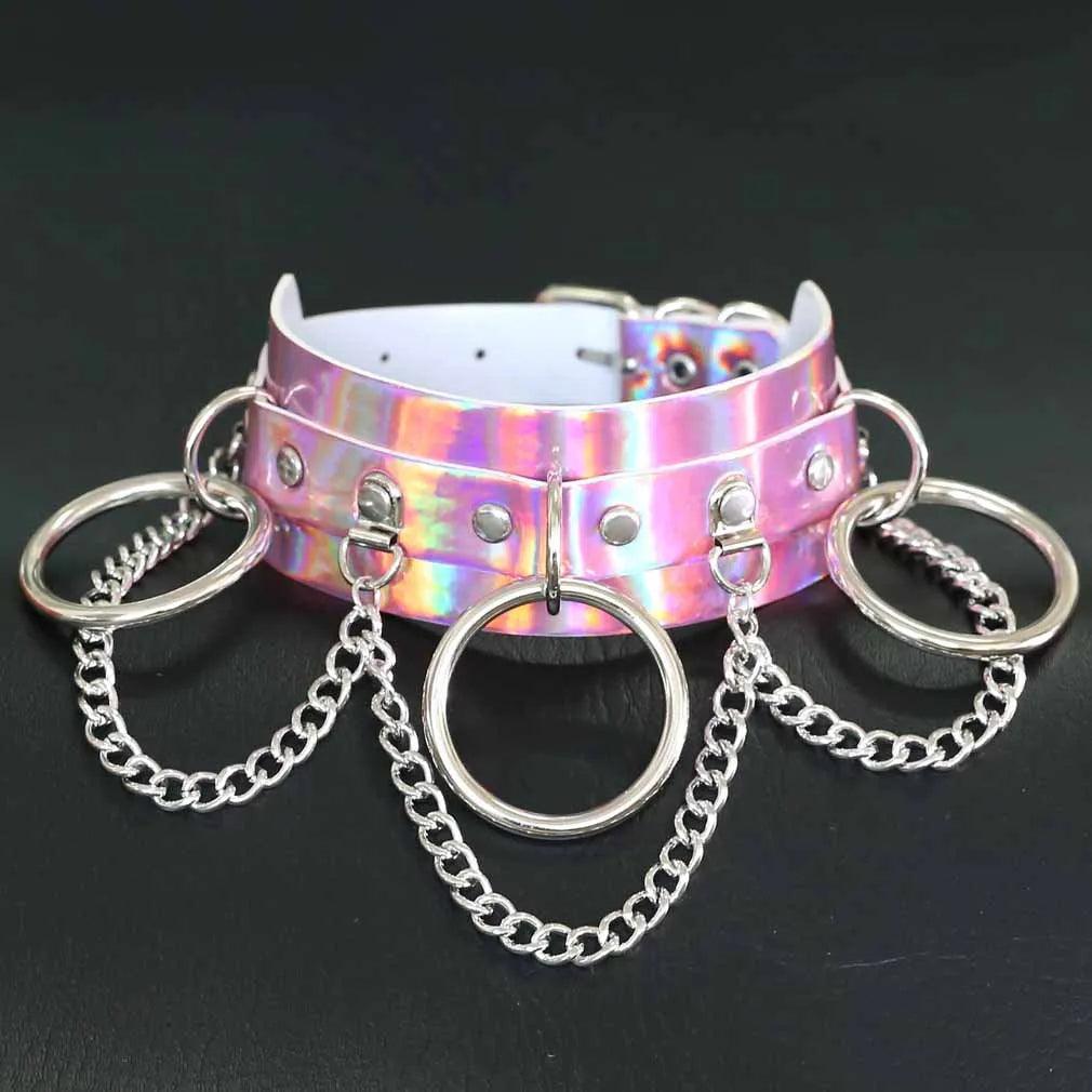 Gothic Leather Chokers - Chromatic Set Choker - The Burner Shop