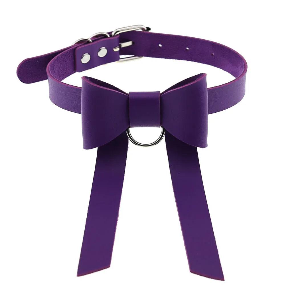 Gothic Leather Chokers - Purple Set Choker - The Burner Shop
