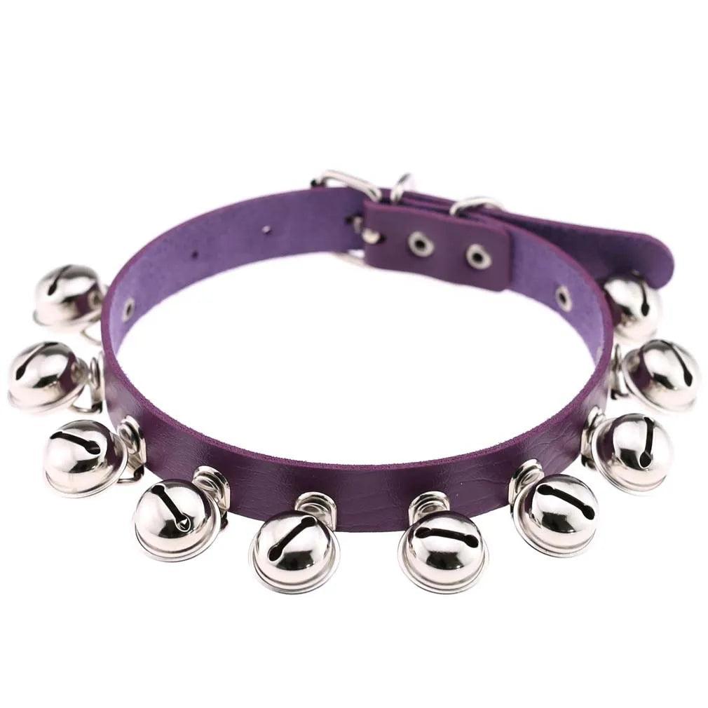 Gothic Leather Chokers - Purple Set Choker - The Burner Shop