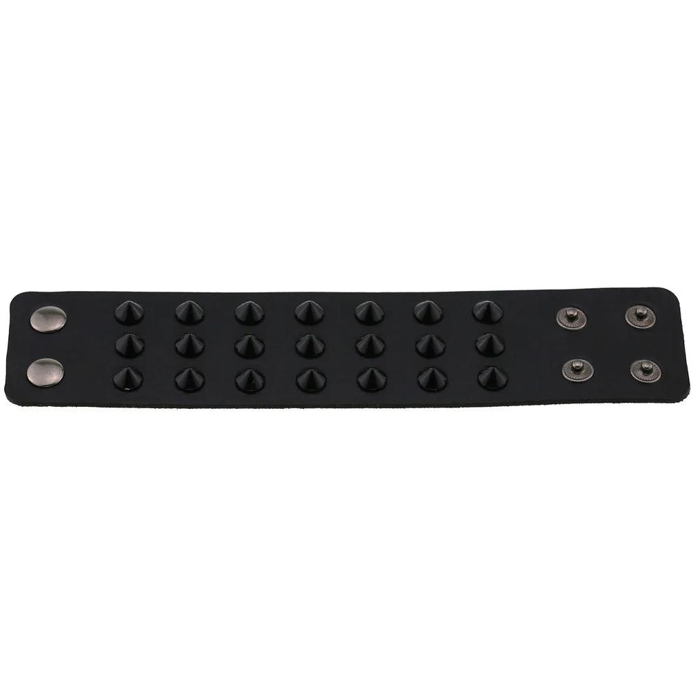 Gothic Spike Rivets Leather Wristband Bracelets - The Burner Shop