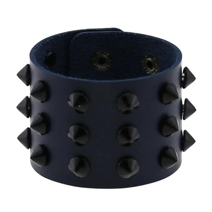 Gothic Spike Rivets Leather Wristband Bracelets - The Burner Shop