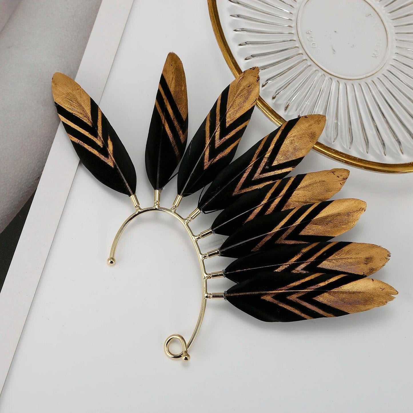Handmade Bohemian Feather Ear Cuffs Ear Cuff - The Burner Shop