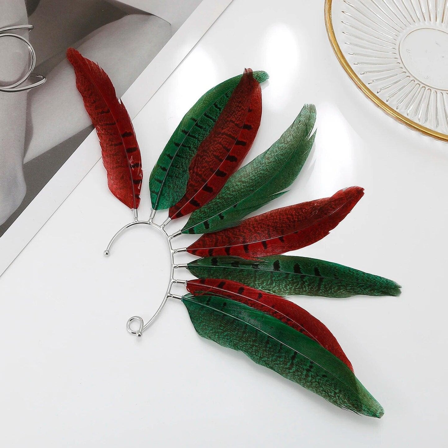 Handmade Bohemian Feather Ear Cuffs Ear Cuff - The Burner Shop