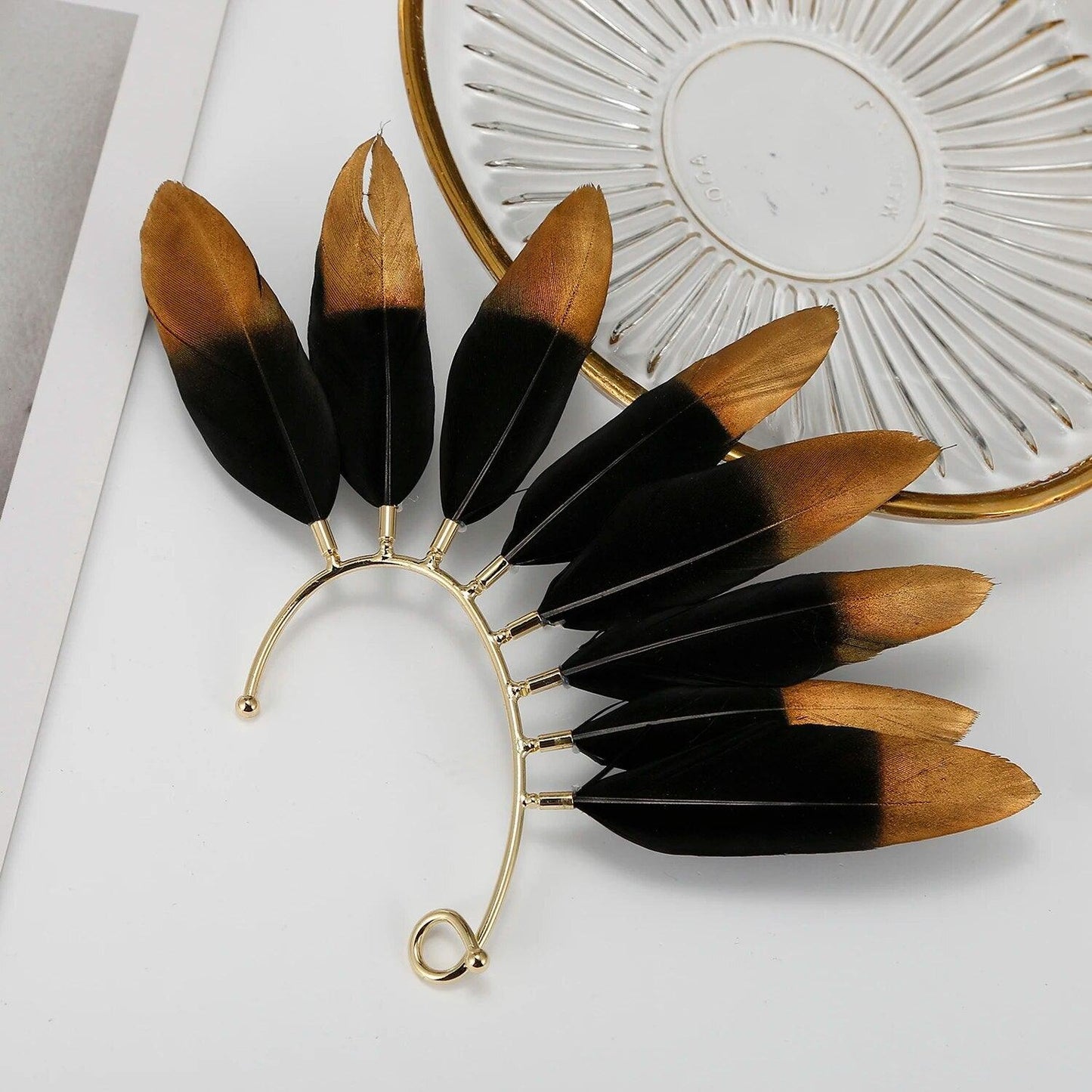 Handmade Bohemian Feather Ear Cuffs Ear Cuff - The Burner Shop