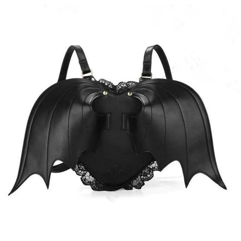 Mini Heart with Bat Wings Backpack Backpacks - The Burner Shop