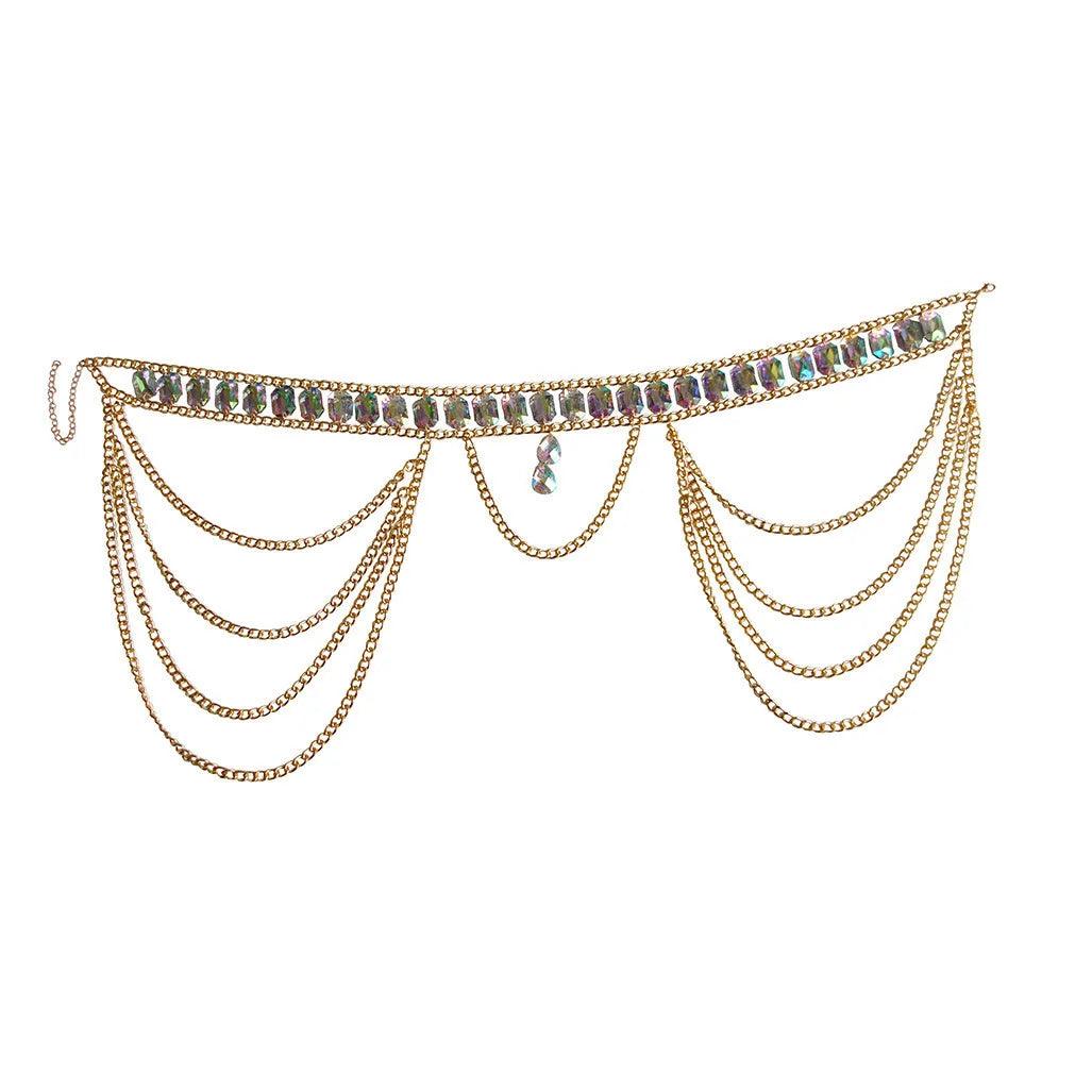 Multilayer Chains Acrylic Belt Belts - The Burner Shop